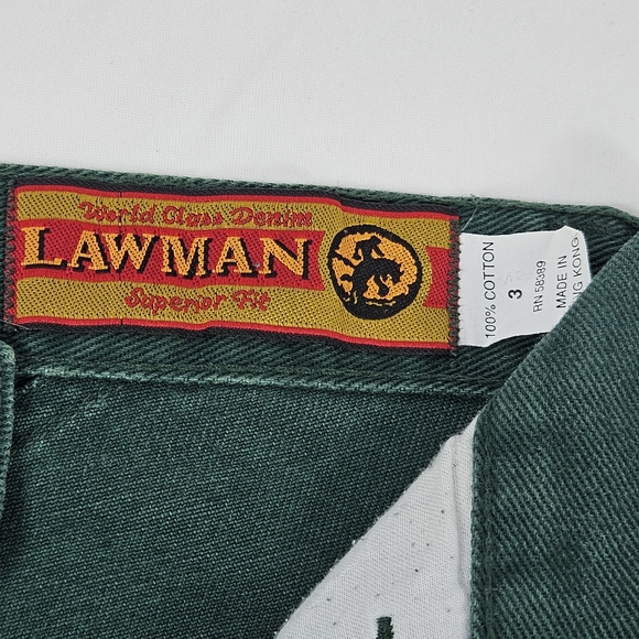 Vintage Lawman 90s Y2K style high waist green jeans size 3 - Picture 12 of 16